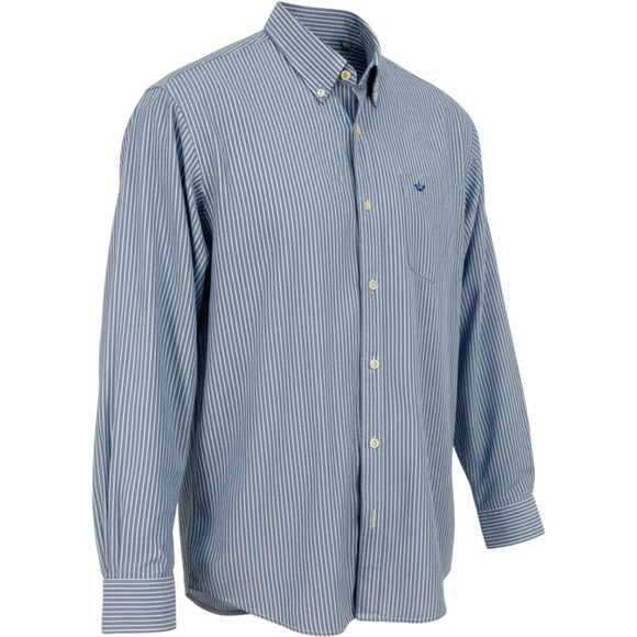 Dockers Other - Dockers Dress Shirt Mens XL Blue White Stripe Signature Comfort Flex 2XL Fit